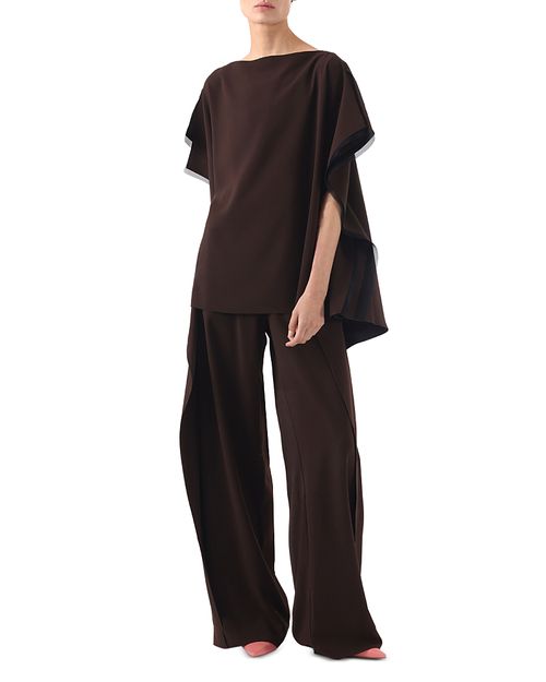 Mid Rise Crepe Pants
