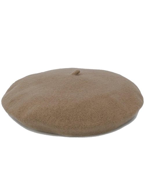 Beige Knitted Beret Hat