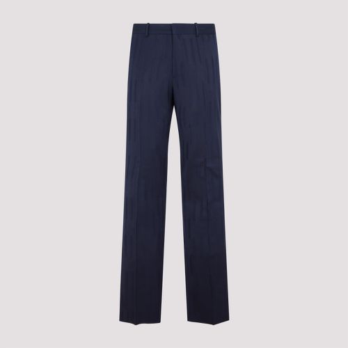 Navy Blue Jacquard Slim Pant