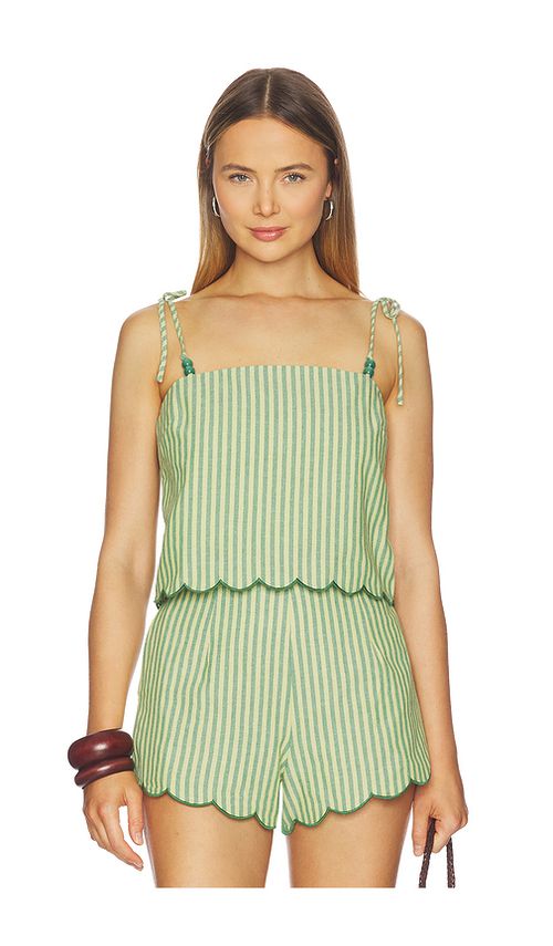 MINKPINK Capri Tie Shoulder Cami in Green. XS. Also in S, M