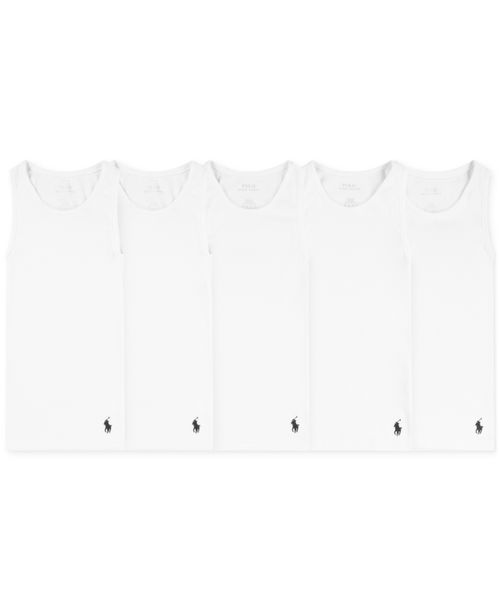 Big Boys Tank Undershirts, 5 Pack - White