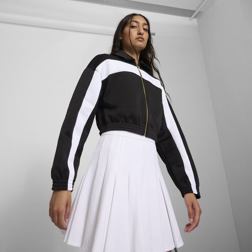 PUMA Women's Relaxed Crop Track Jacket in Black