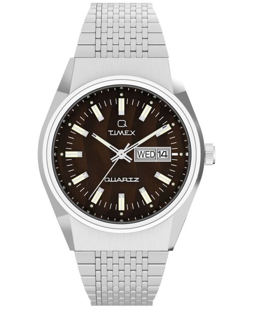 Men's Analog Silver-Tone Stainless Steel Watch, 38mm - Silver Tone