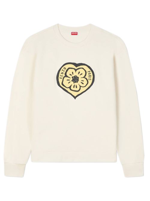 Boke Heart Lightweight Cotton Sweatshirt with Embroidered Satin Patch