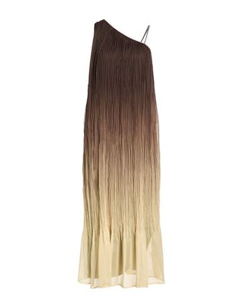 Woman Maxi dress Dark brown Size 6 Polyester