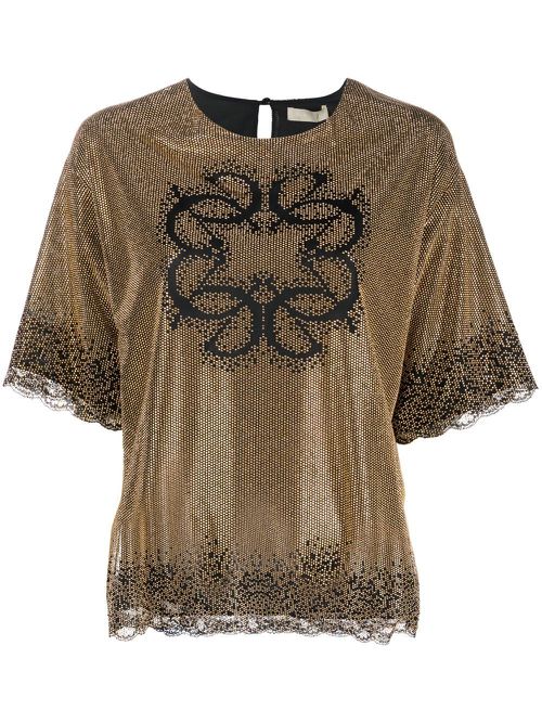 Studded short-sleeve T-shirt - Yellow