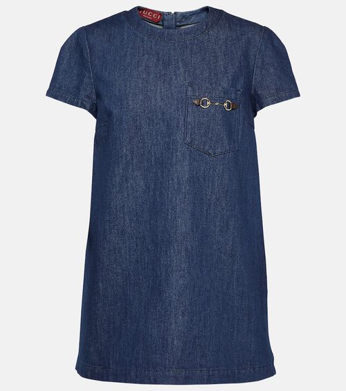 Horsebit denim minidress
