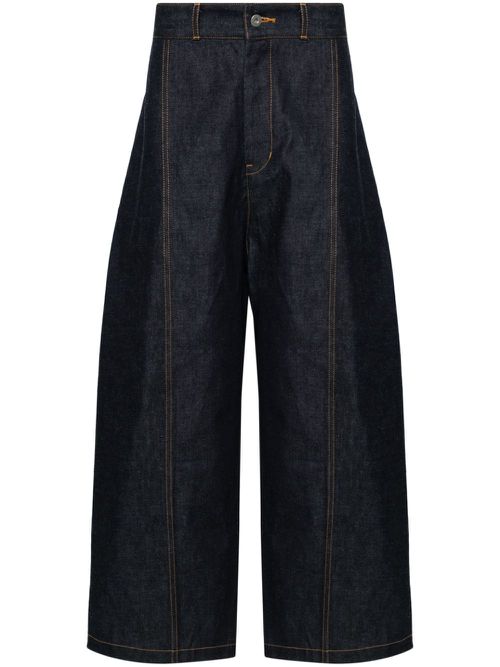 Seam-detail wide-leg jeans - Blue