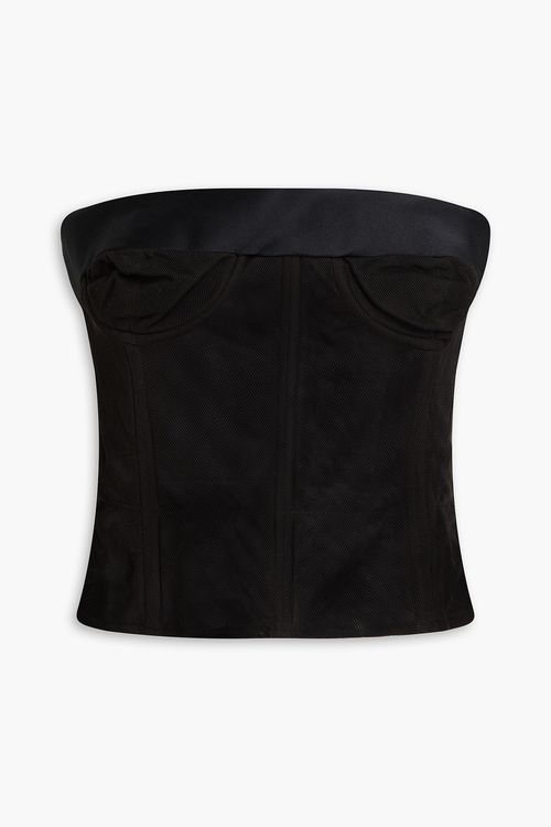 Maison Margiela - Cropped mesh bustier top - Black - IT 36