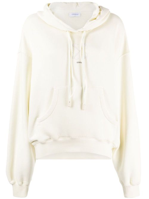 Crystal-embellished cotton hoodie