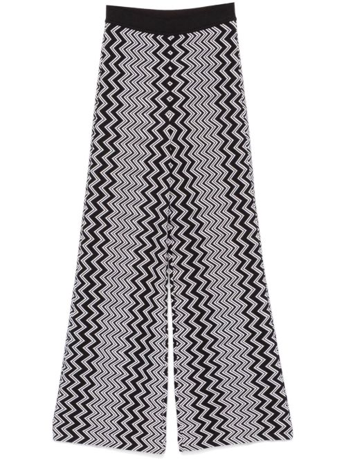 Zigzag-design trousers - Black