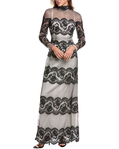 Lace Silk-Blend Maxi Dress