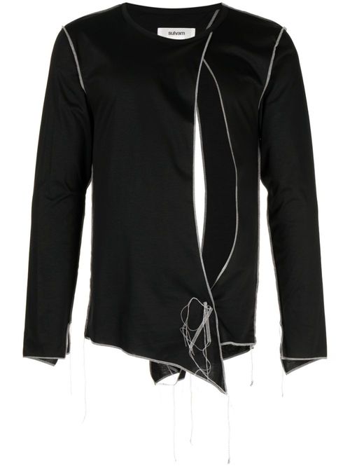 Cut-out detail cotton T-shirt - Black