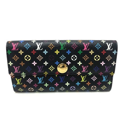 Louis Vuitton Black Monogram Multicolore Long Wallet Bi-Fold Pre-Owned