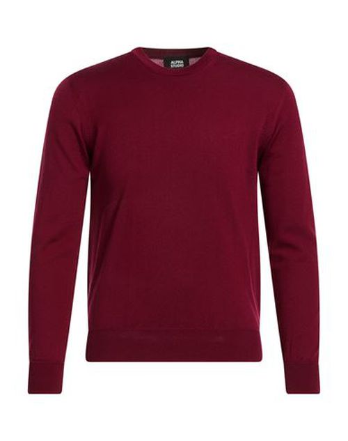 Man Sweater Burgundy Size 36 Merino Wool