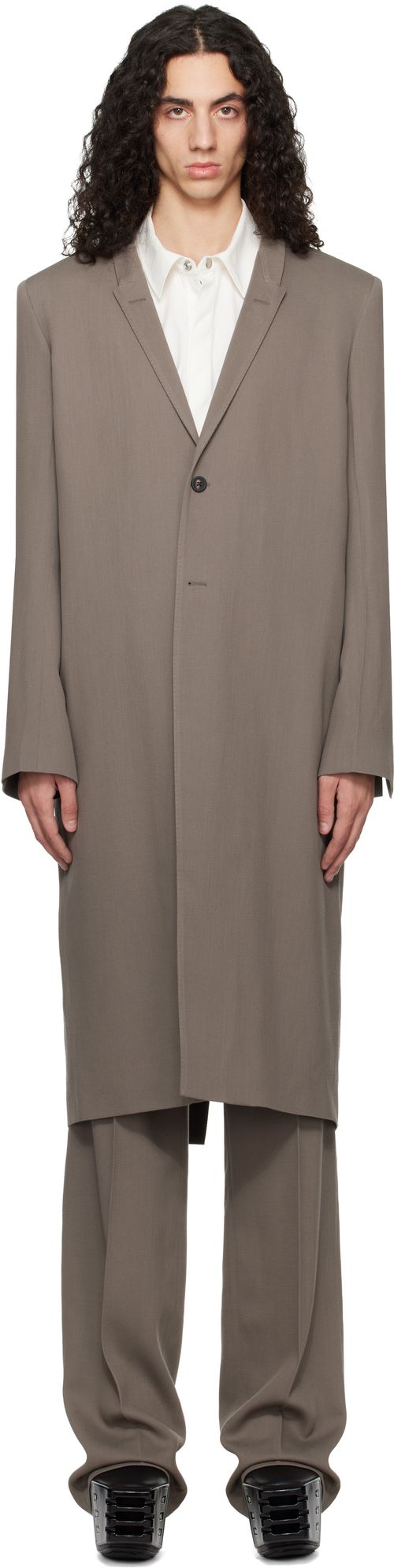 Gray Temple Twisted Wool Concordian Coat