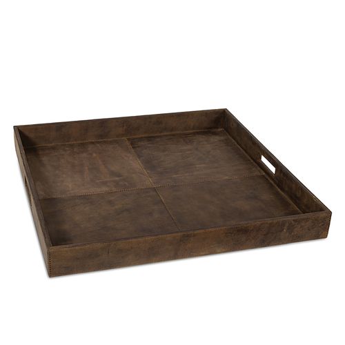 Regina Andrew Derby Square Leather Tray 20-1507BRN