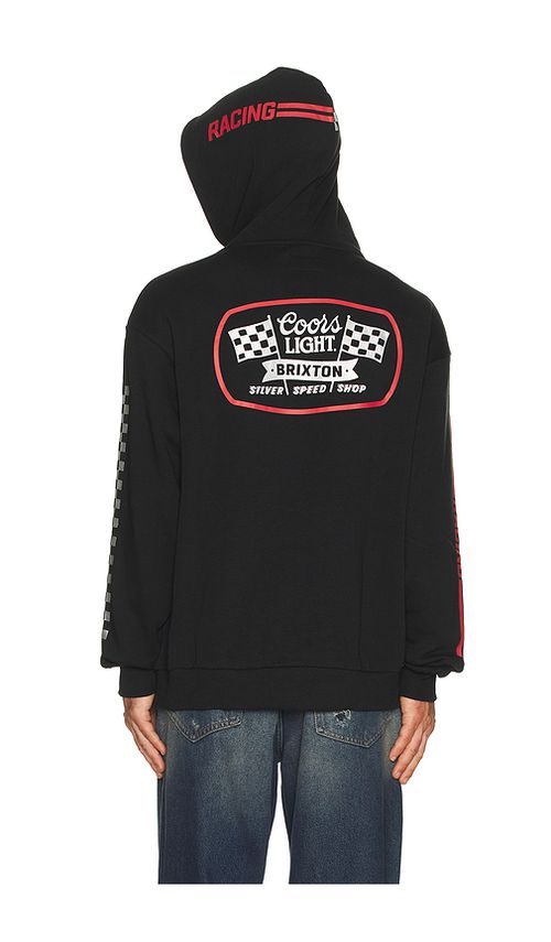 Brixton Coors Light Pit Stop Hoodie in Black. L. Also in S, M, XL/1X