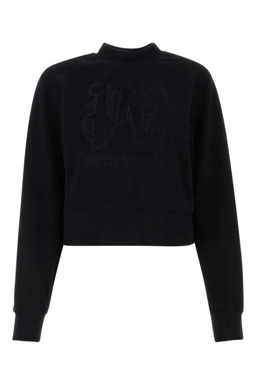Logo-Embroidered Cotton Sweatshirt — Black