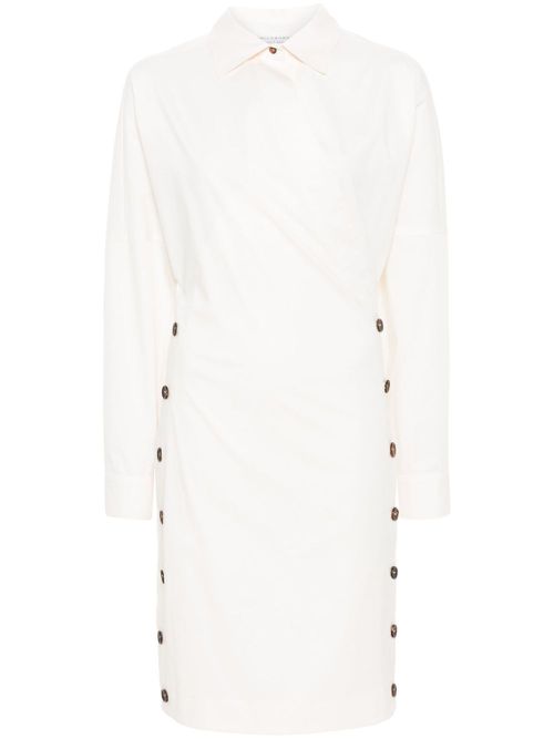 Poplin wrap mini dress - Neutrals