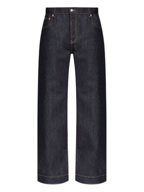 Navy Blue Wide Leg Jeans