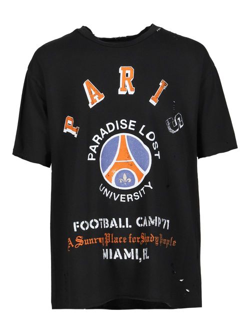 Distressed graphic T-shirt - Black