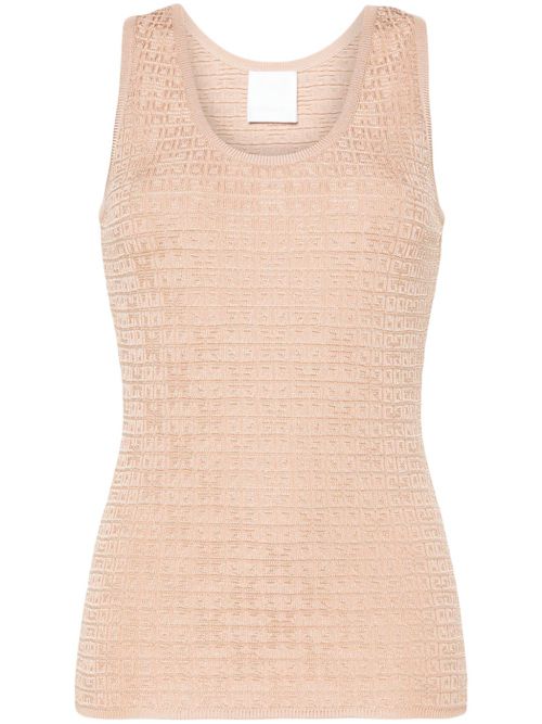 4G-jacquard sleeveless top - Neutrals