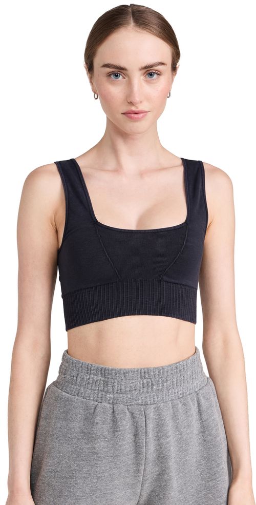 Square Neck Good Karma Bra Black