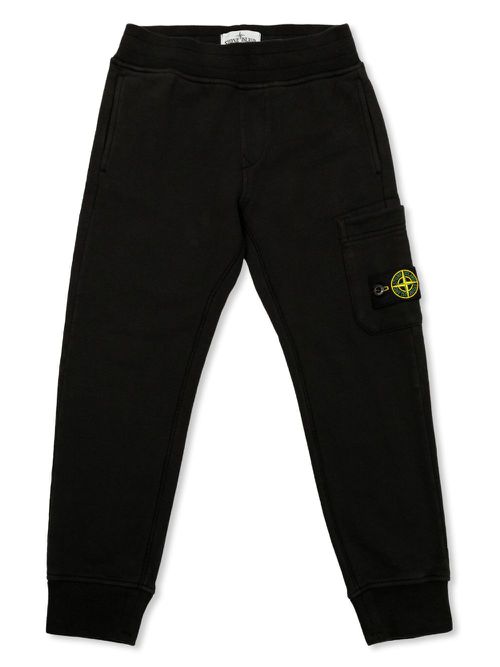 Logo-patch cotton track pants - Black