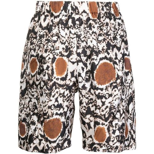 Silk abstract-pattern short