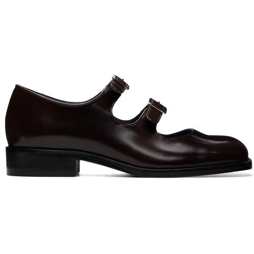 Brown Mary Jane Double Strap Welt Heels