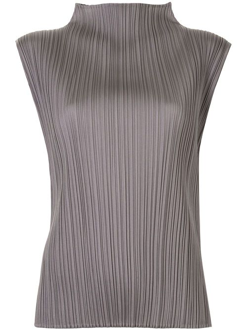 Pleats Please Issey Miyake sleeveless pleated top - Grey