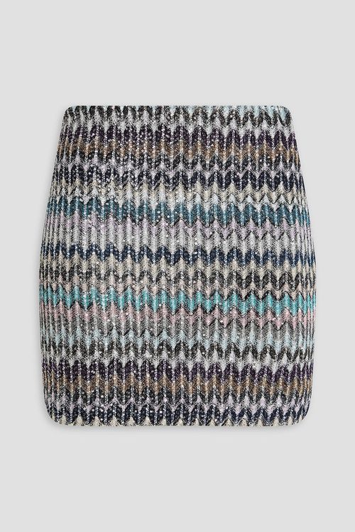 Metallic crochet-knit mini skirt - Multicolor - IT 44