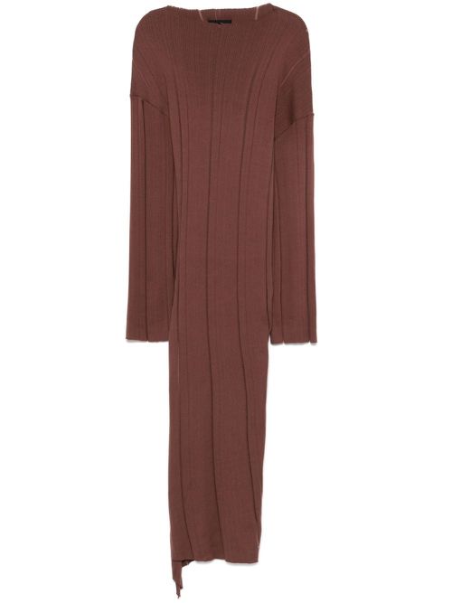 Knitted maxi dress - Brown