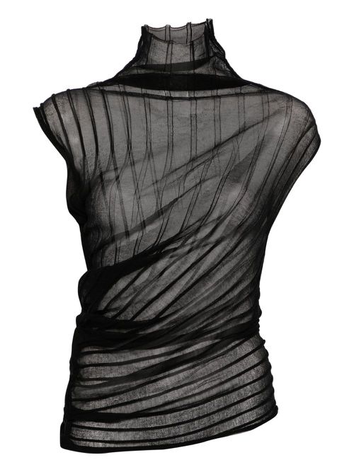 Victoria Beckham rib lightweight knit top - Black