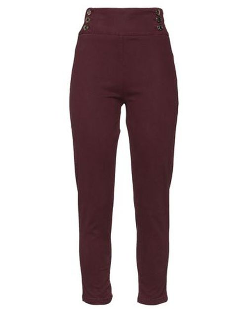 Woman Pants Burgundy Size 2 Cotton, Elastane