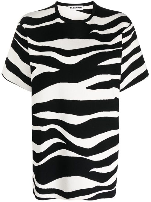 Zebra-print short-sleeve T-shirt - Black