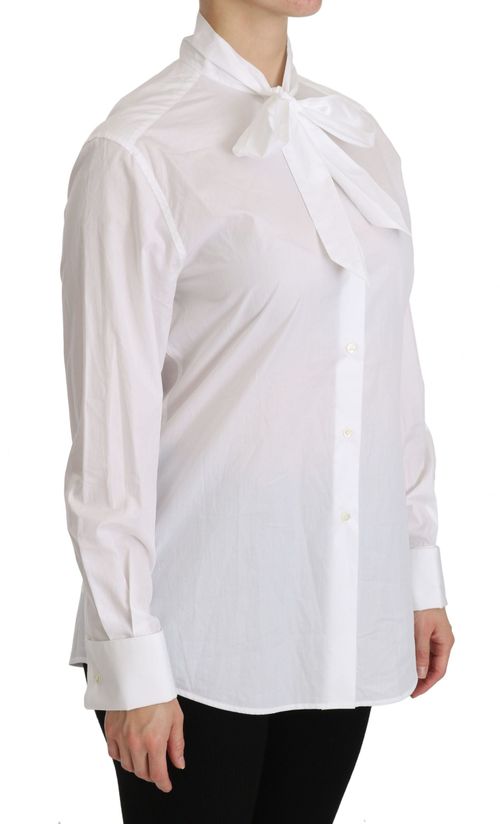 Turtle Neck Long Sleeve Shirt — White
