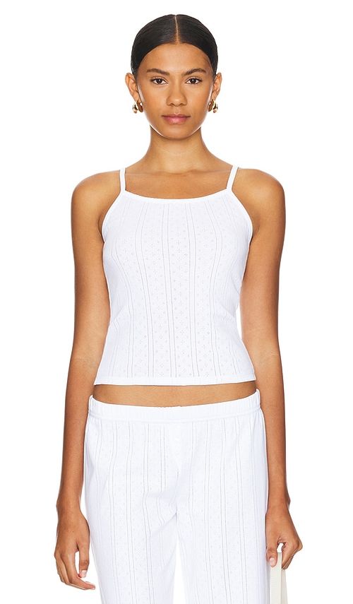 Cou Cou Intimates The Regular Picot Tank Top in White. XS also in L, M