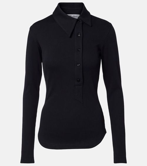 Ribbed-knit cotton jersey top