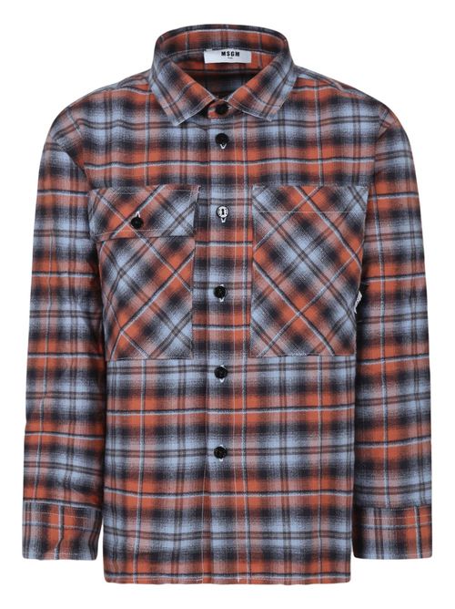 Check-print shirt - Brown