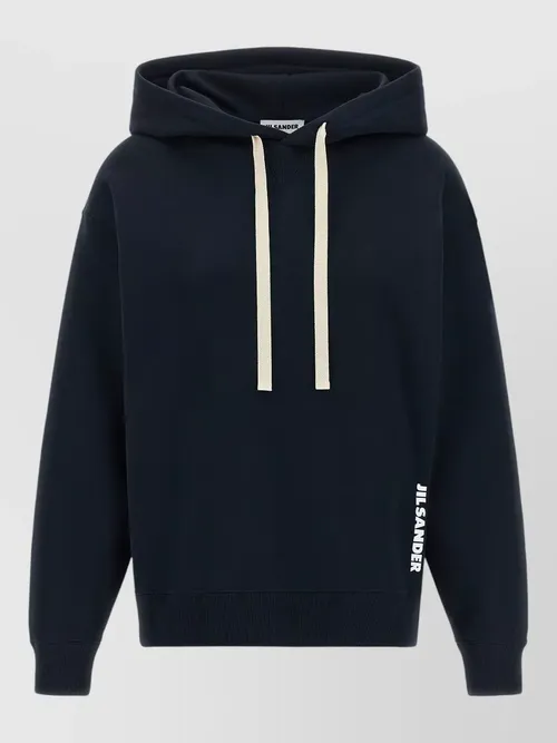 Jil Sander - logo hoodie long sleeves drawstring hood