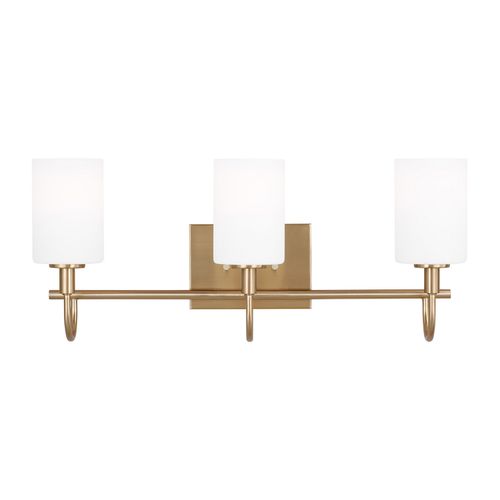 Oak Moore 3-Light Bathroom Vanity Light in Satin Bra
