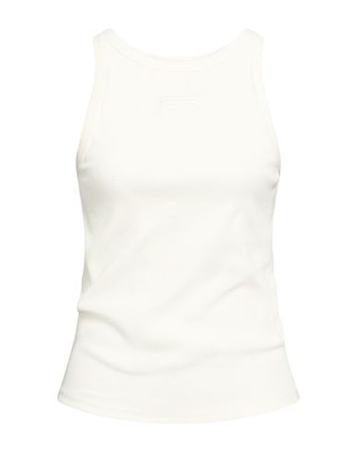 Woman Tank top Off white Size L Cotton, Elastane