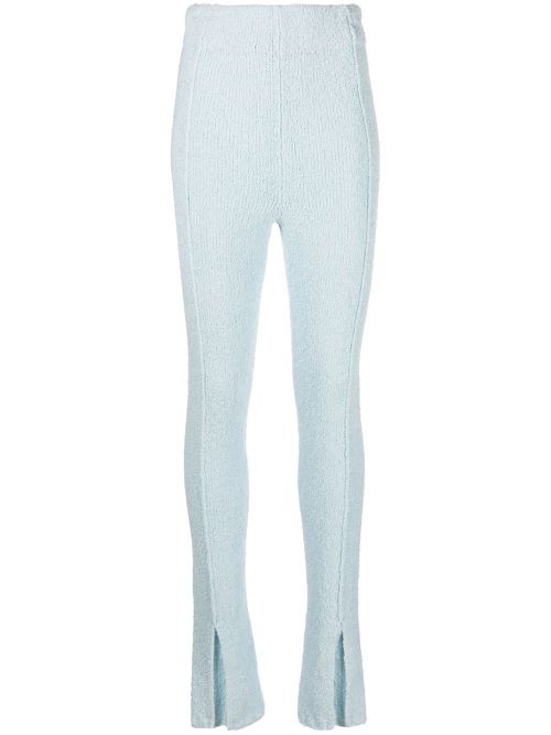 Flared-cuff knitted trousers - Blue