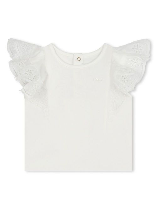 Logo-embroidered organic cotton blouse - White