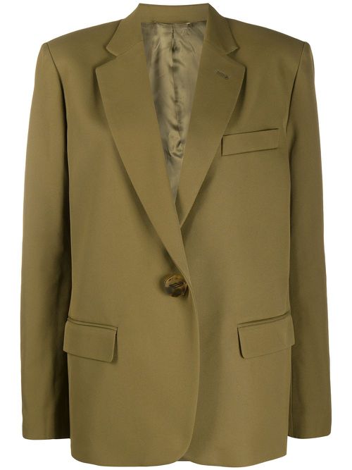 Plain single breasted blazer - Green