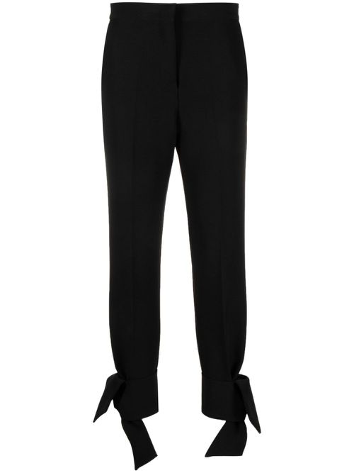 Tie-fastening tailored trousers - Black