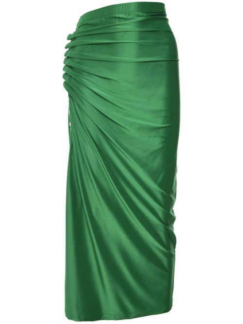 Draped-detail skirt - Green