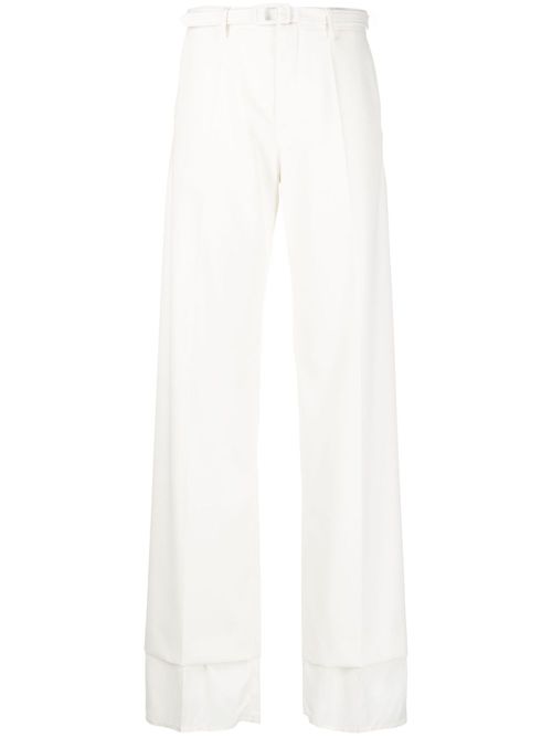High-waisted flared trousers - White